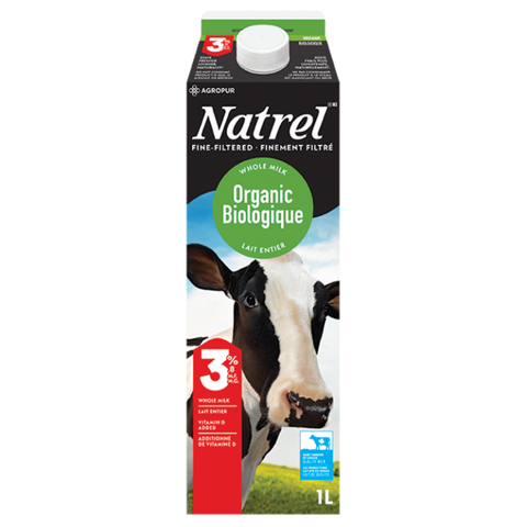 Lait Natrel organic biologique 3.25% 1L - fruiterie natura
